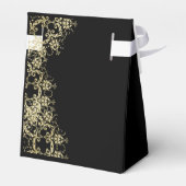 Classy Gold & Black Damask 40e verjaardag Bedankdoosjes (Achterkant)