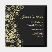 Classy Gold & Black Damask 40e verjaardag Magneet (Voorkant)