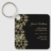 Classy Gold & Black Damask 40e verjaardag Sleutelhanger (Voorkant)