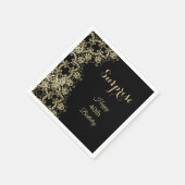 Classy Gold & Black Damask 40e verjaardag Verrassi Servet (Hoek)