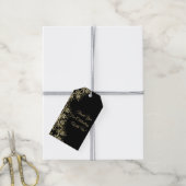 Classy Gold & Black Damask Verjaardag Cadeaulabel (Met Touw)