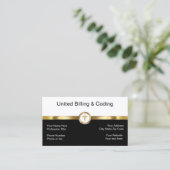 Classy Gold Black en White Medische facturering Co Visitekaartje (Staand voorkant)