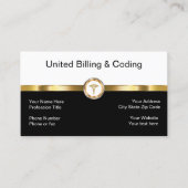 Classy Gold Black en White Medische facturering Co Visitekaartje (Voorkant)