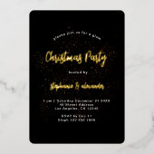 Classy Gold Black-kerstfeest Luxe Folie Uitnodiging (Voorkant)