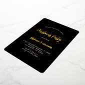 Classy Gold Black-kerstfeest Luxe Folie Uitnodiging (Gedraaid)