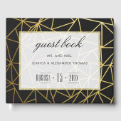 Classy Gold & Black Wedding Gastenboek (Voorkant)