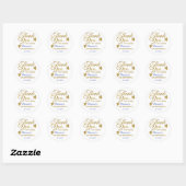 Classy Gold Blue 50th Birthday Hartelijk dank Ronde Sticker (Vel)
