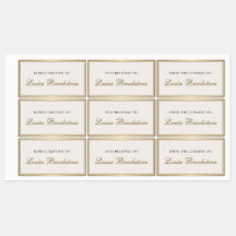 Classy Gold Bookplate Library of Return to Labels