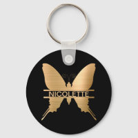 Classy Gold Butterfly Naam Monogram Aangepast