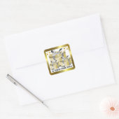 Classy Gold Cadebox Cadeau voor u Vierkante Sticker (Envelop)