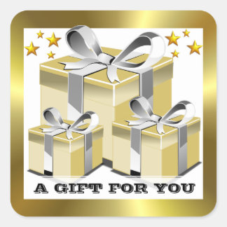 Classy Gold Cadebox Cadeau voor u Vierkante Sticker