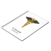 Classy Gold Caduceus Black Wings Elegant Medical Notitieboek (Linkerzijde)