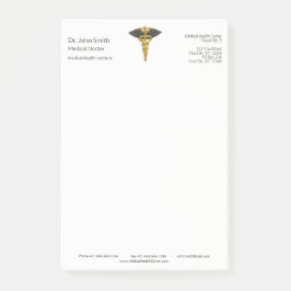 Classy Gold Caduceus Elegant Medical Black Wings Post-it® Notes