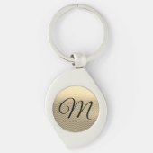 Classy Gold Chevron Monogram Sleutelhanger (Voorkant)
