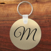 Classy Gold Chevron Monogram Sleutelhanger (Achterkant)