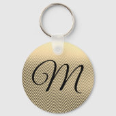 Classy Gold Chevron Monogram Sleutelhanger (Achterkant)