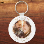 Classy Gold Chic Modern Wedding Persoonlijke foto Sleutelhanger (Voorkant)
