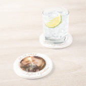 Classy Gold Chic Modern Wedding Persoonlijke foto Zandsteen Onderzetter (Zijkant)