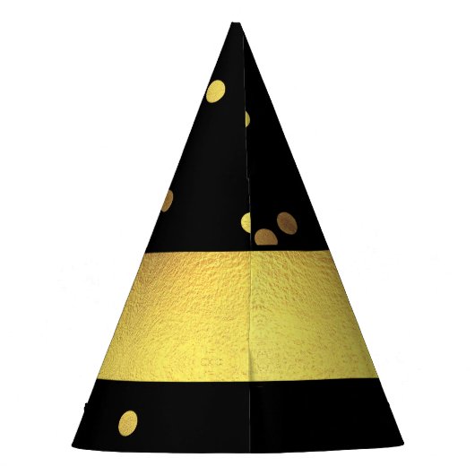 Classy Gold Confetti Black Feesthoedjes (Achterkant)