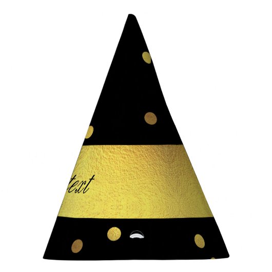 Classy Gold Confetti Black Feesthoedjes (Rechts)