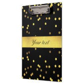 Classy Gold Confetti Black Klembord (Links)