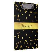 Classy Gold Confetti Black Klembord (Rechts)