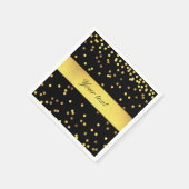 Classy Gold Confetti Zwart Servet (Hoek)