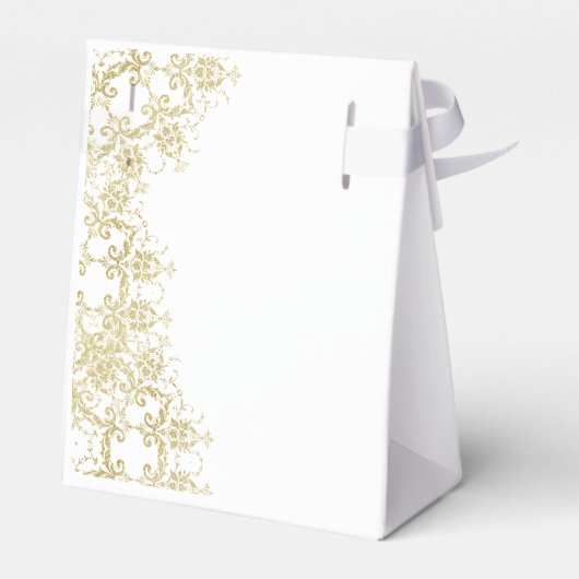 Classy Gold Damask 40e verjaardag Bedankdoosjes (Achterkant)