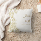 Classy Gold Damask 40e verjaardag Kussen (Deken)