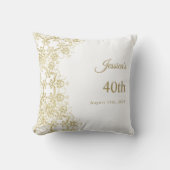 Classy Gold Damask 40e verjaardag Kussen (Voorkant)