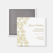 Classy Gold Damask 40e verjaardag Magneet (Voorkant / Achterkant)