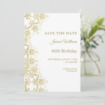 Classy Gold Damask 40e verjaardag