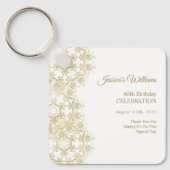 Classy Gold Damask 40e verjaardag Sleutelhanger (Voorkant)
