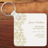 Classy Gold Damask 40e verjaardag Sleutelhanger (Voorkant)