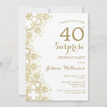 Classy Gold Damask 40e Verjaardag Verrassing