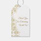 Classy Gold Damask Verjaardag Cadeaulabel (Voorkant)