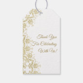Classy Gold Damask Verjaardag Cadeaulabel (Achterkant)