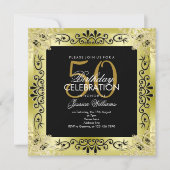Classy Gold Decorative met 50th Birthday Kaart (Voorkant)