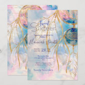 Classy Gold dreamcatcher Rainbow Clouds Sky-ontwer Kaart (Voorkant / Achterkant)