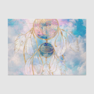 Classy Gold dreamcatcher Rainbow Clouds Sky-ontwer Tissuepapier
