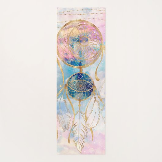 Classy Gold dreamcatcher Rainbow Clouds Sky-ontwer Yogamat (Achterkant)