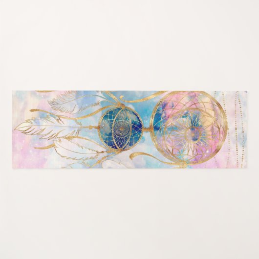 Classy Gold dreamcatcher Rainbow Clouds Sky-ontwer Yogamat (Voorkant (horizontaal))