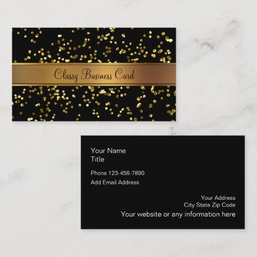 Classy Gold en Black BusinessCard Visitekaartje (Voorkant / Achterkant)