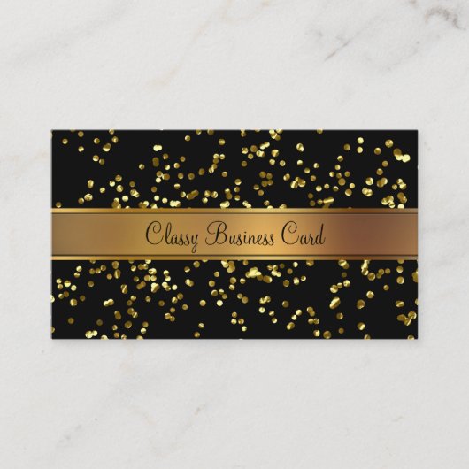 Classy Gold en Black BusinessCard Visitekaartje (Voorkant)