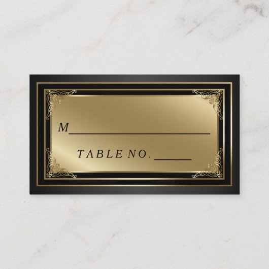 Classy Gold- en Black Escort-kaart Plaatskaartje (Voorkant)