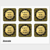 Classy Gold en Black Happy Nieuwjaar! Vierkante Sticker (Vel)