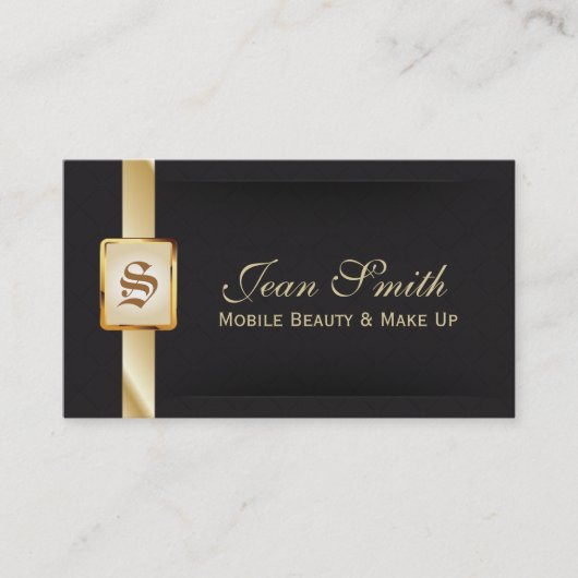 Classy Gold en Black Mobile Beauty-Visitekaartje Visitekaartje (Voorkant)