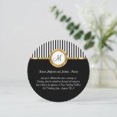 Classy Gold en Black Monogram Wedding Invitations Kaart (Staand voorkant)