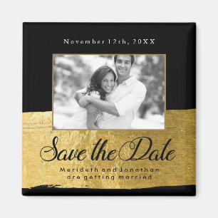 Classy Gold en Black Save the Date Magnet