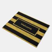 Classy Gold en Black Stripe Deurmat (Schuin)